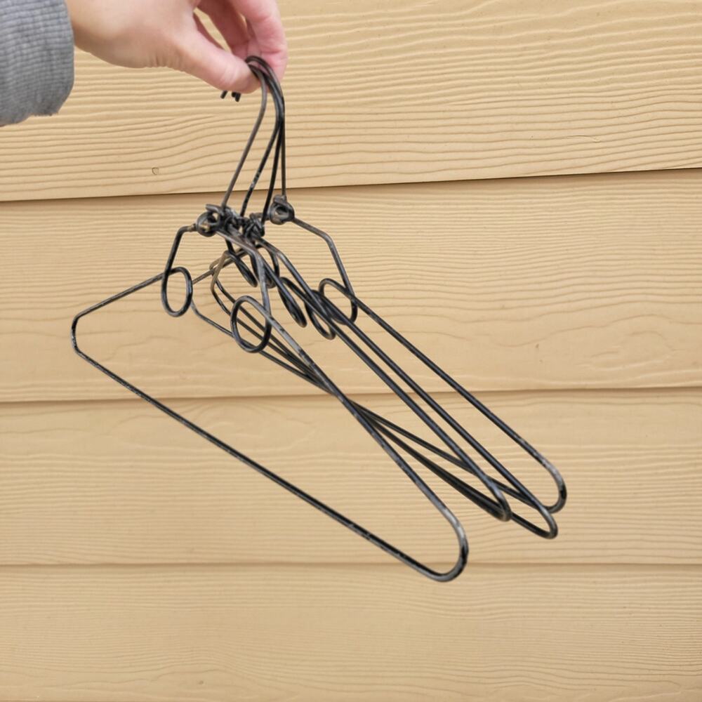 Antique WW2 Metal Wire Folding Hangers Set Of 4 - Picture 5 of 5